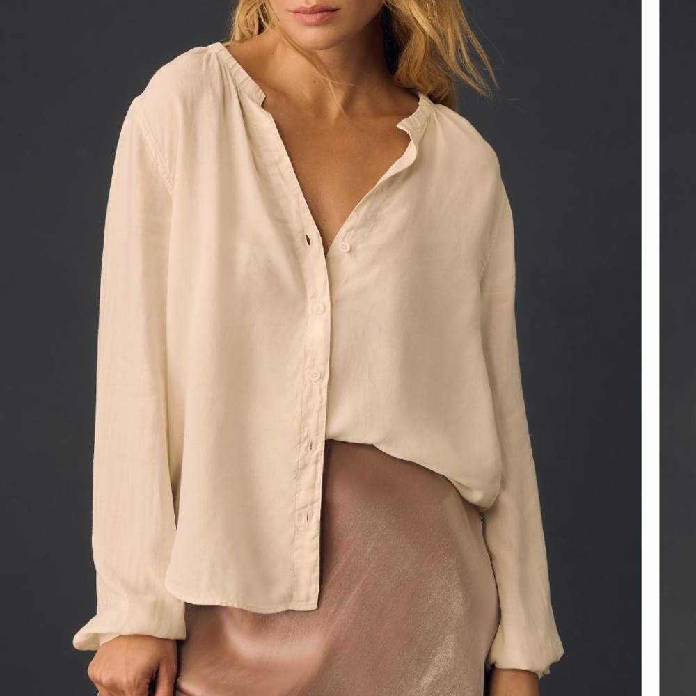 cloth and stone elastic neck button down shirt - Picture 7 of 7